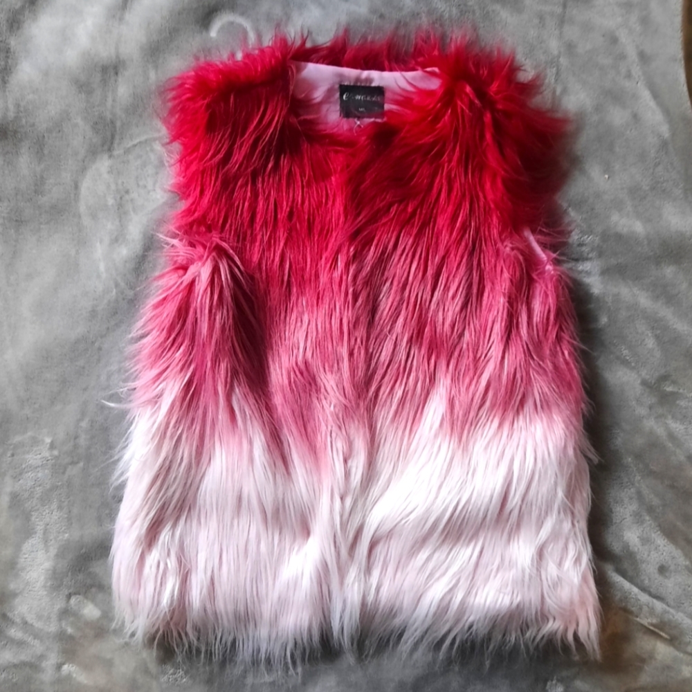 Faux Fur Fluffy Fuzzy Vest vintage size M/L